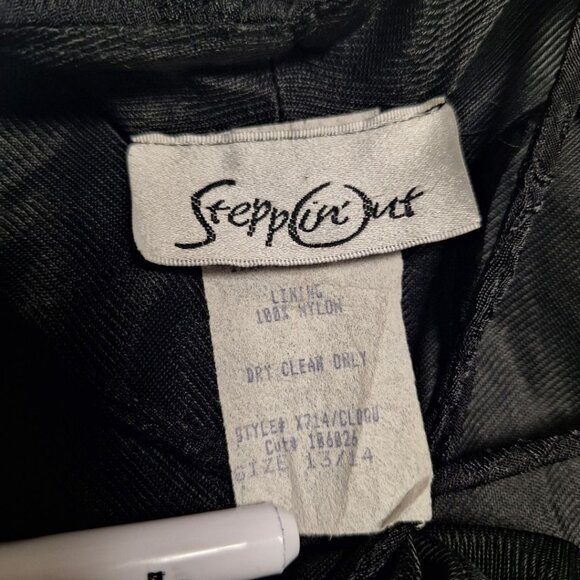 Steppin Out Dress Black Lace Strappy Back Slip Women Size 13 14 USA Short Formal - Picture 7 of 12